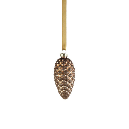 Glass Pine Cone Ornament - Umber Copper Bronze - Holiday Ornaments by Carlyle Avenue