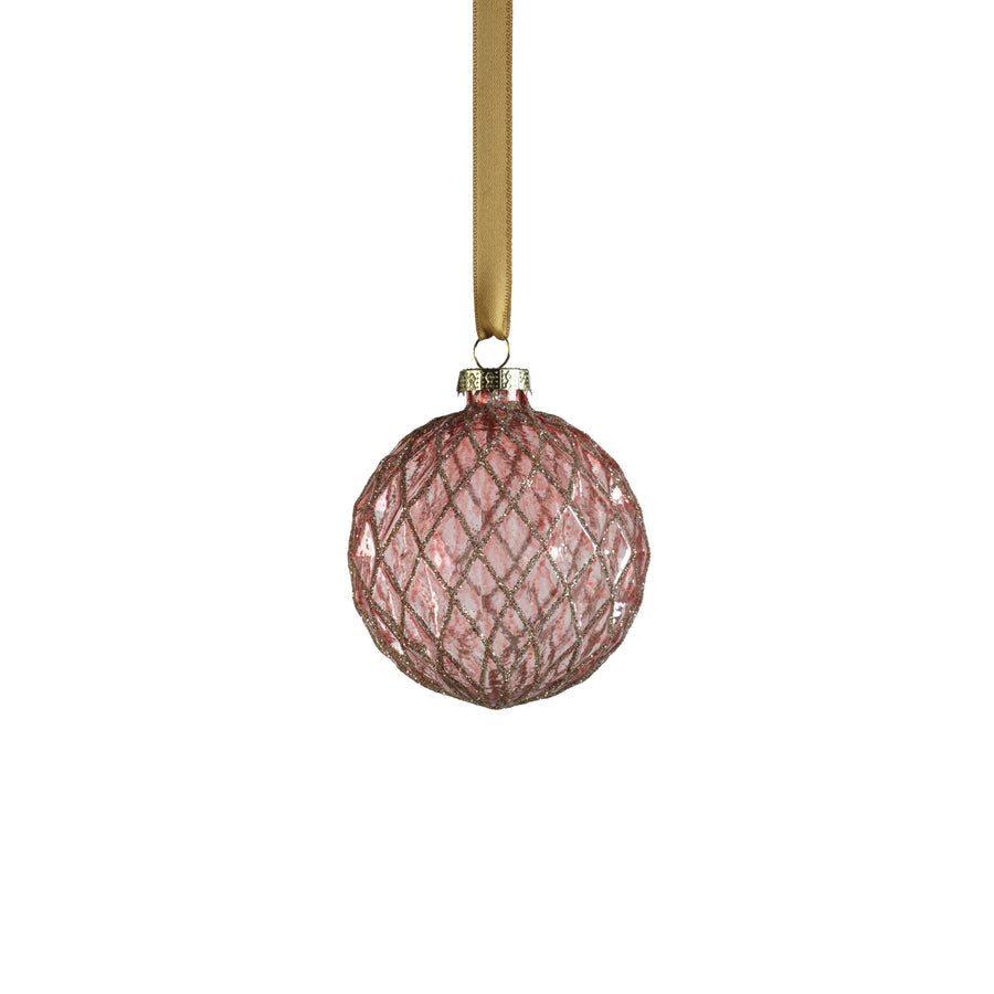 Harlequin Glass Ornament - Plum