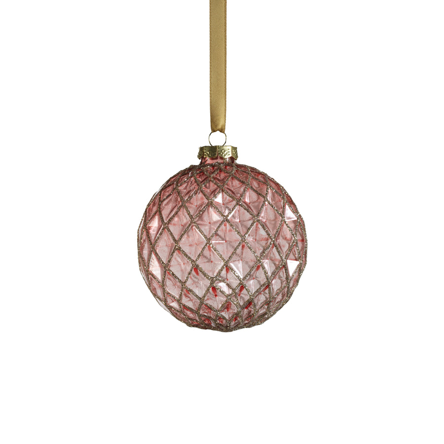 Harlequin Glass Ornament - Plum