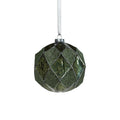 Harlequin Glass Ball Ornament - Tonal Green - Ornaments by Carlyle Avenue