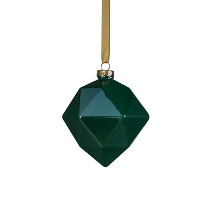 Faceted Glass Ornament - Green Luster - Ornaments by Carlyle Avenue