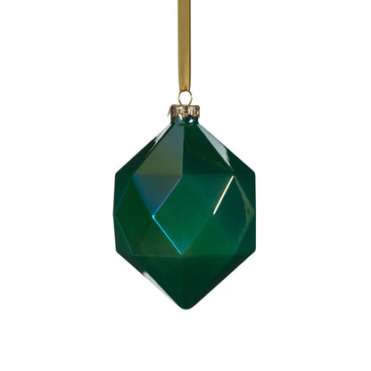 Faceted Glass Ornament - Green Luster - Ornaments by Carlyle Avenue
