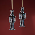 Ceramic Nutcracker Ornament - Silver - Set of 4 - Ornaments by Carlyle Avenue