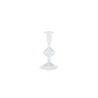 Candeliere Glass Taper Holder - Clear - Taper Holder by Carlyle Avenue