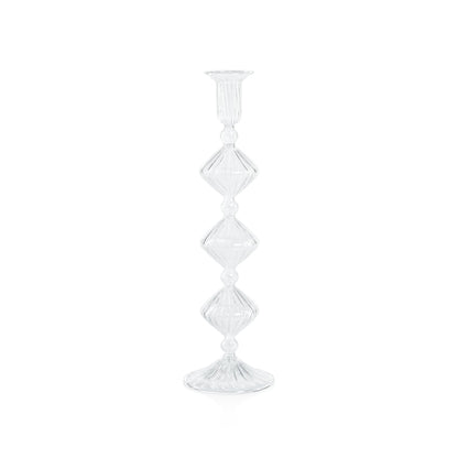 Candeliere Glass Taper Holder - Clear - Taper Holder by Carlyle Avenue