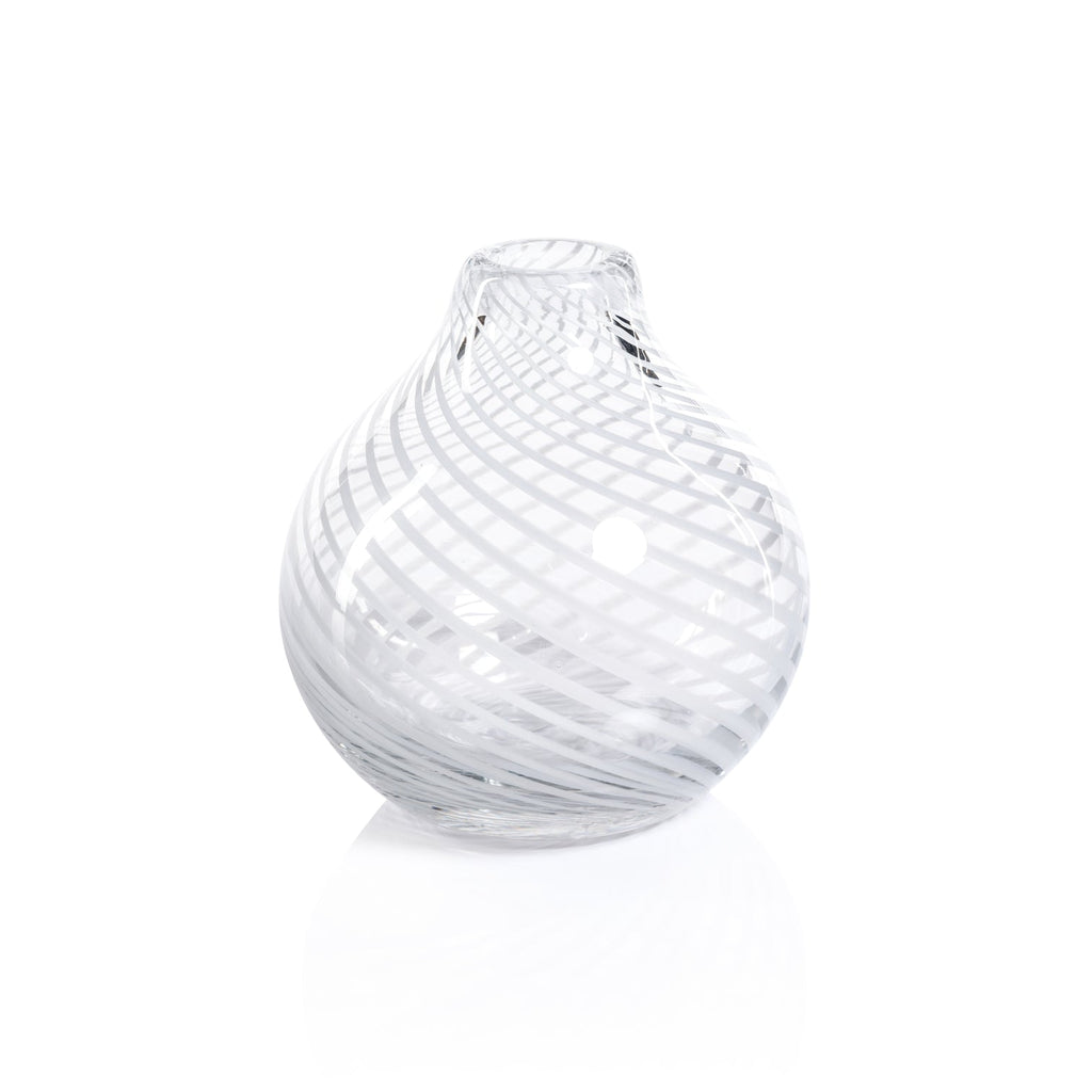 Claire Clear Bud Vases with White Swirl - Vases by Carlyle Avenue