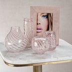 Claire Clear Bud Vases with Blush Swirl - Vases by Carlyle Avenue