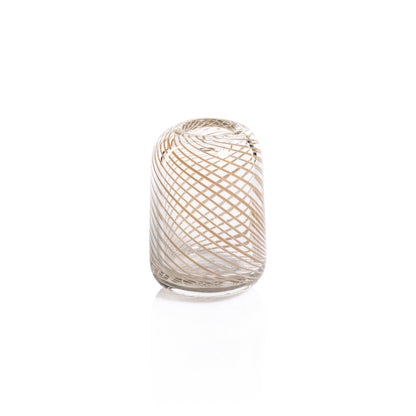 Claire Clear Bud Vases with Beige Swirl - Vases by Carlyle Avenue