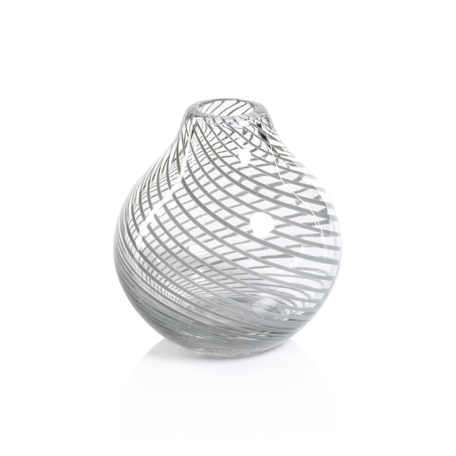 Claire Clear Bud Vases with Sea Green Swirl - Vases by Carlyle Avenue