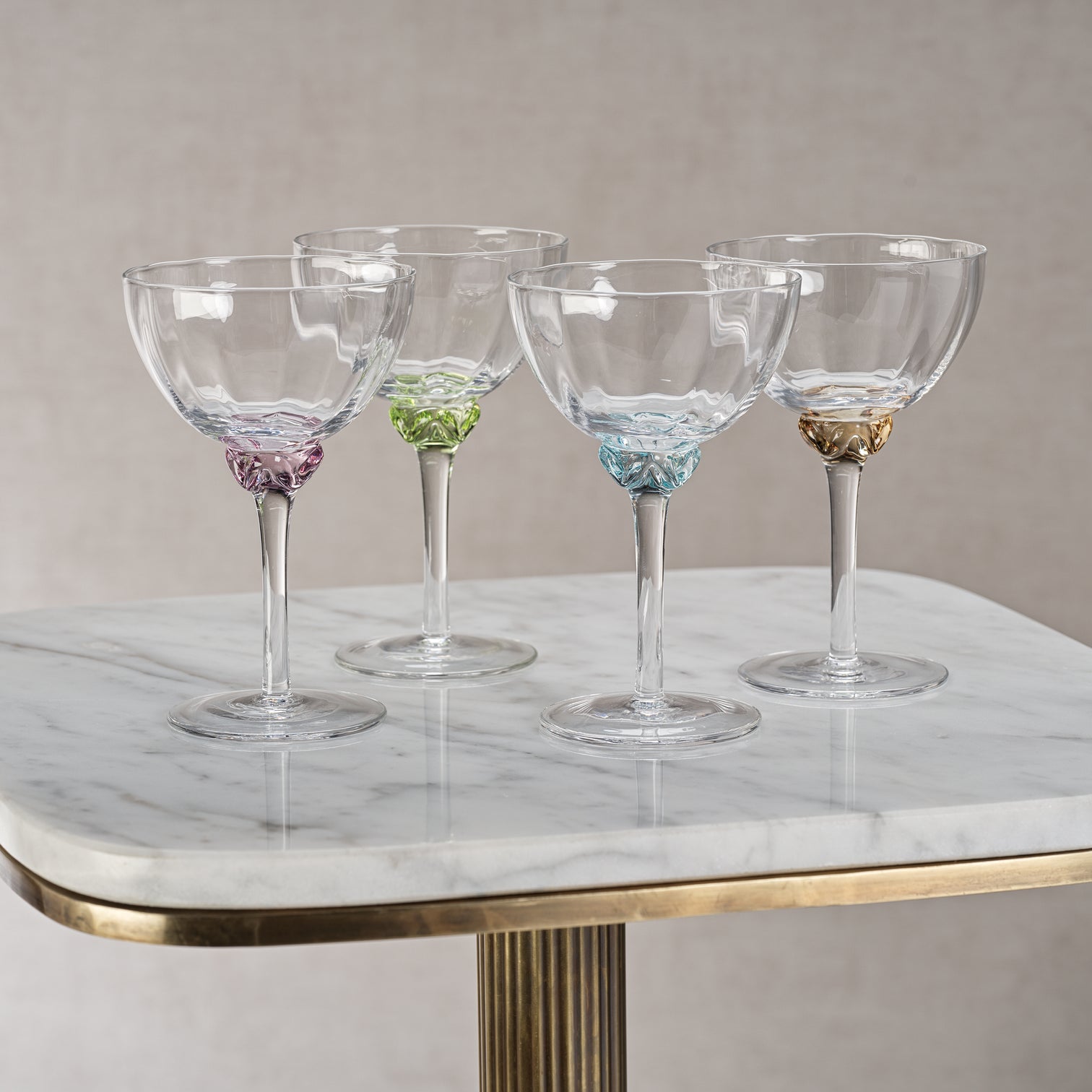 Colette Glassware - Martini/Cocktail Glass - Pastels - Drinkware by Carlyle Avenue