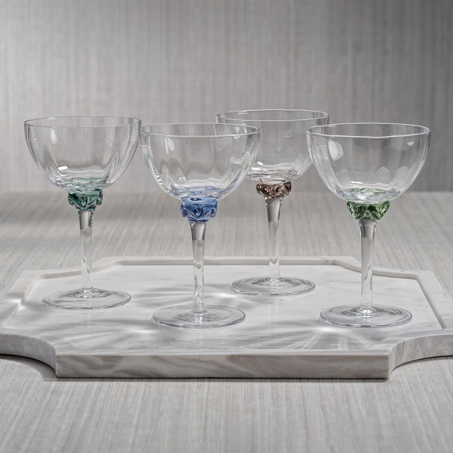 Colette Glassware - Martini/Cocktail Glass - Emerald Colors