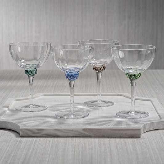 Colette Glassware - Martini/Cocktail Glass - Emerald Colors