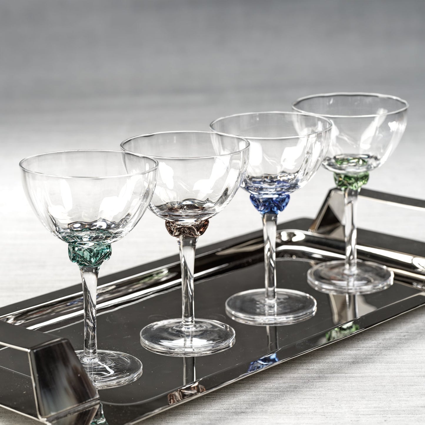 Colette Glassware - Martini/Cocktail Glass - Emerald Colors