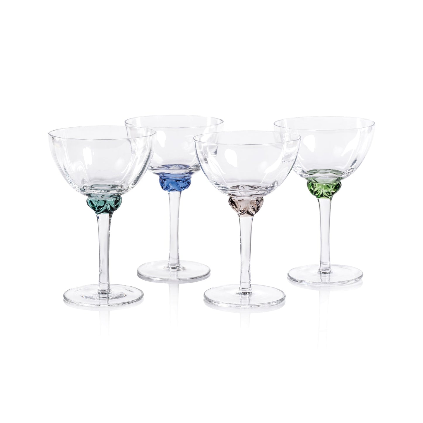 Colette Glassware - Martini/Cocktail Glass - Emerald Colors