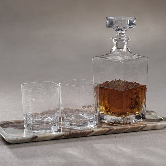 Punta Mita Hammered Glass Decanter