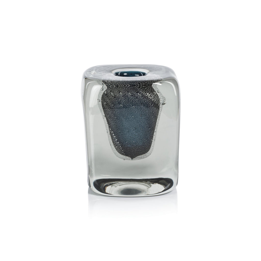 Handcrafted Crystal Bloom Vase - Blue - Vases by Carlyle Avenue