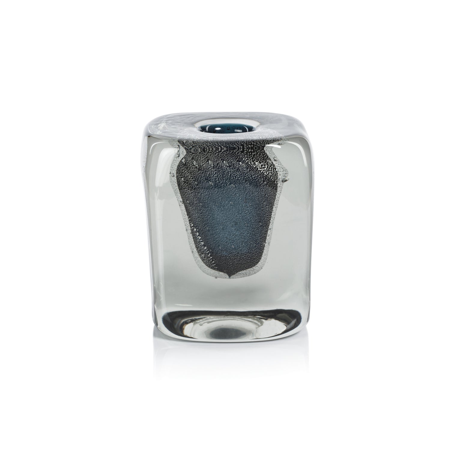 Handcrafted Crystal Bloom Vase - Blue - Vases by Carlyle Avenue