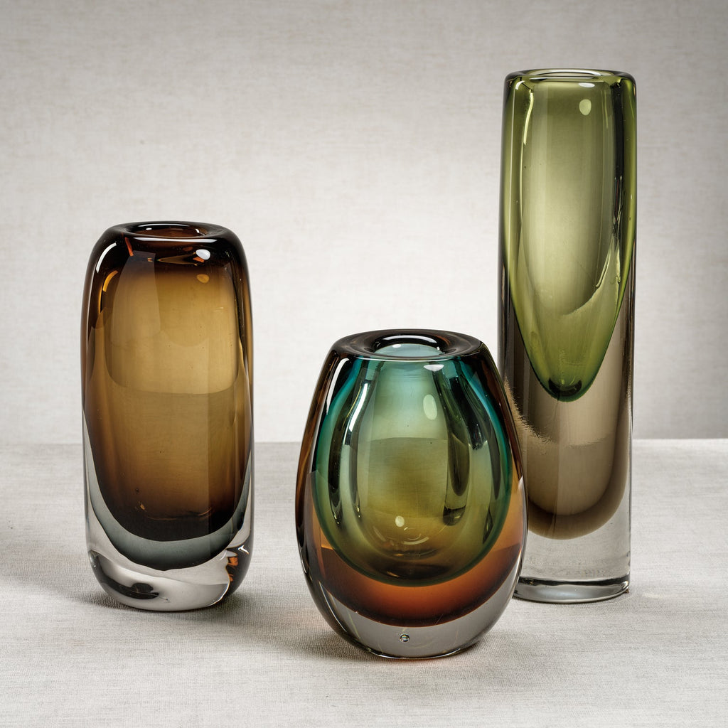 Amber & Gray Glass Vase - Vases by Carlyle Avenue