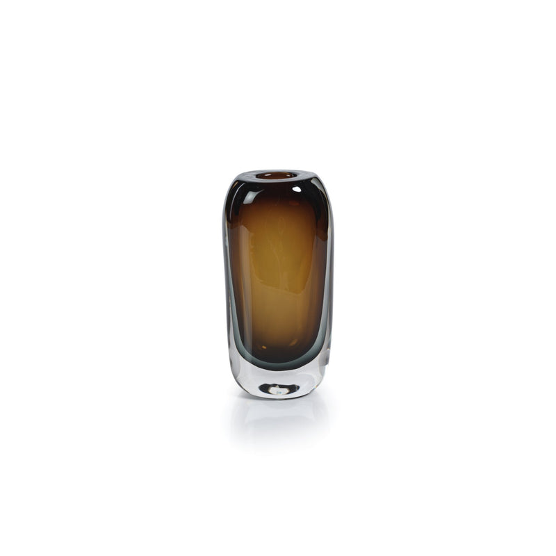 Amber & Gray Glass Vase - Vases by Carlyle Avenue