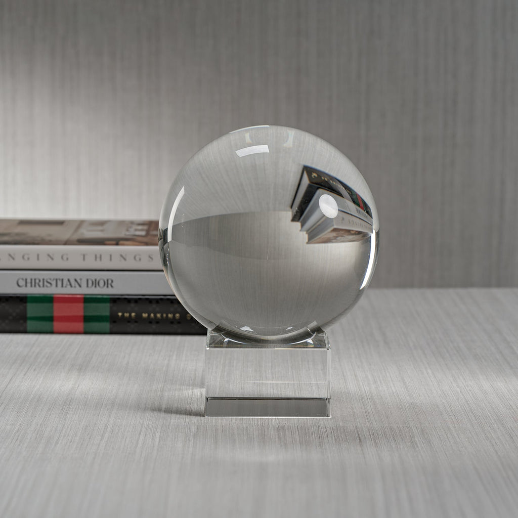 Serenity Crystal Orb on Base - Clear - Small -  by Carlyle Avenue