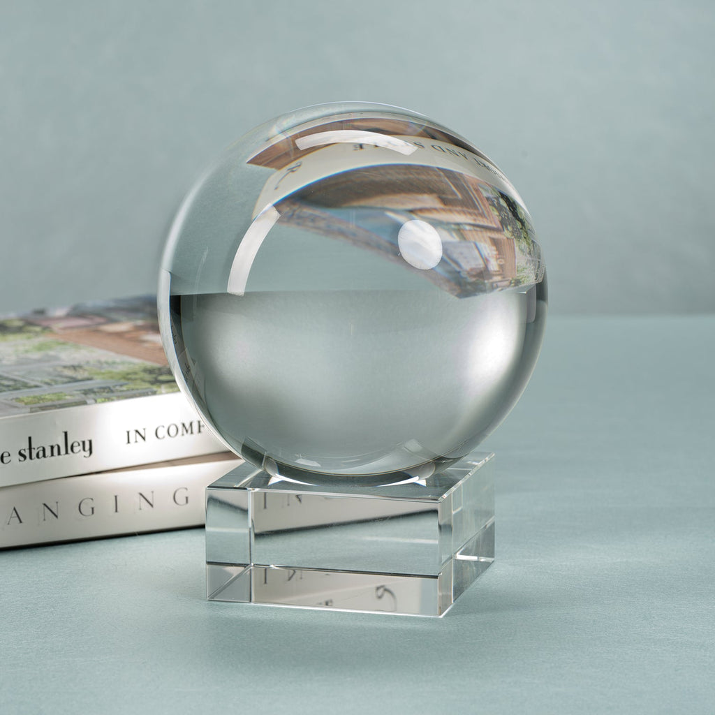 Serenity Crystal Orb on Base - Clear - Small -  by Carlyle Avenue