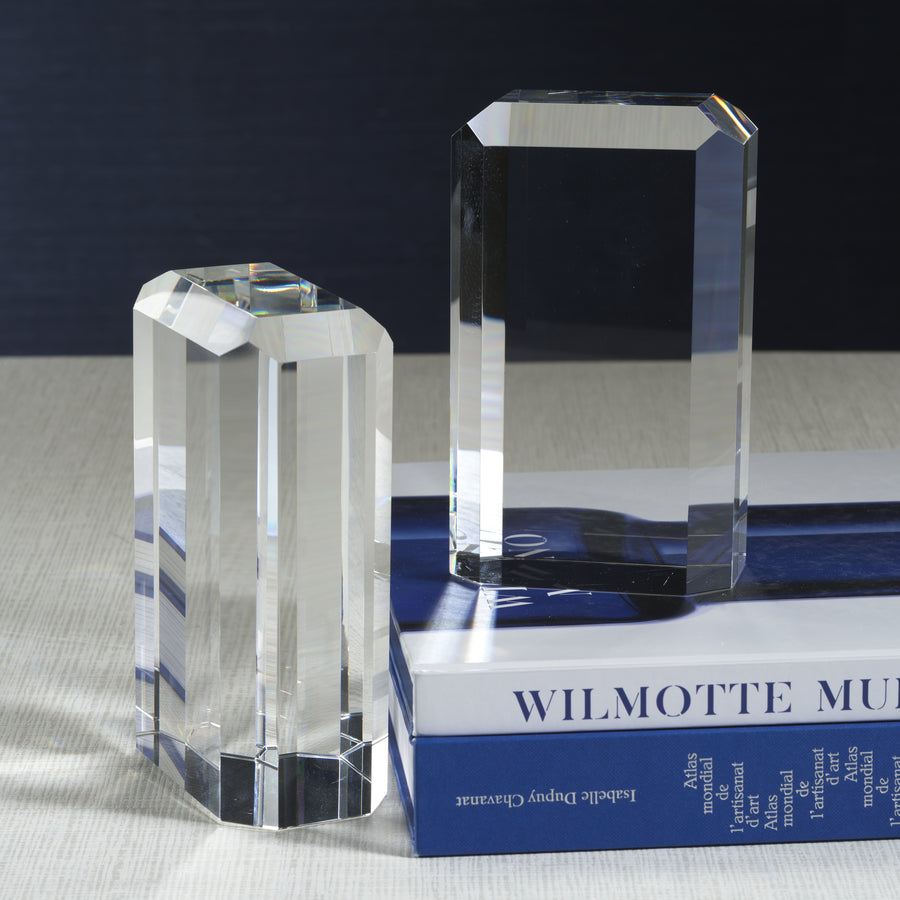 Claire Crystal Glass Bookends - Set of 2 - Bookends by Carlyle Avenue