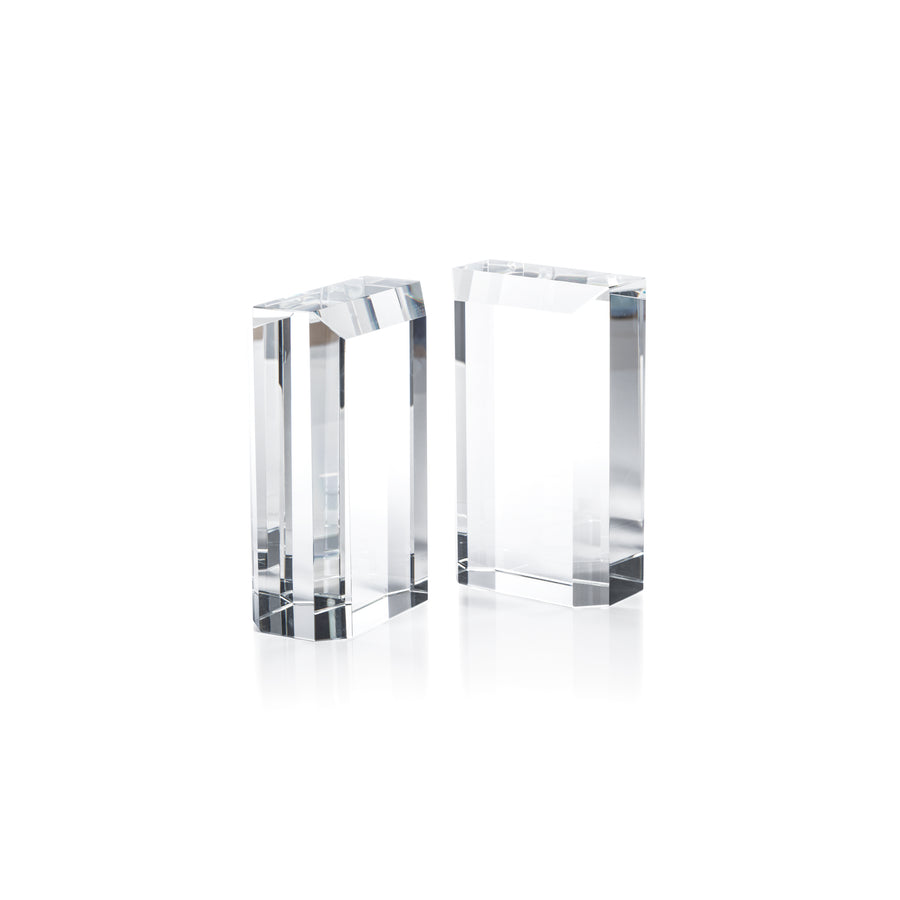 Claire Crystal Glass Bookends - Set of 2 - Bookends by Carlyle Avenue