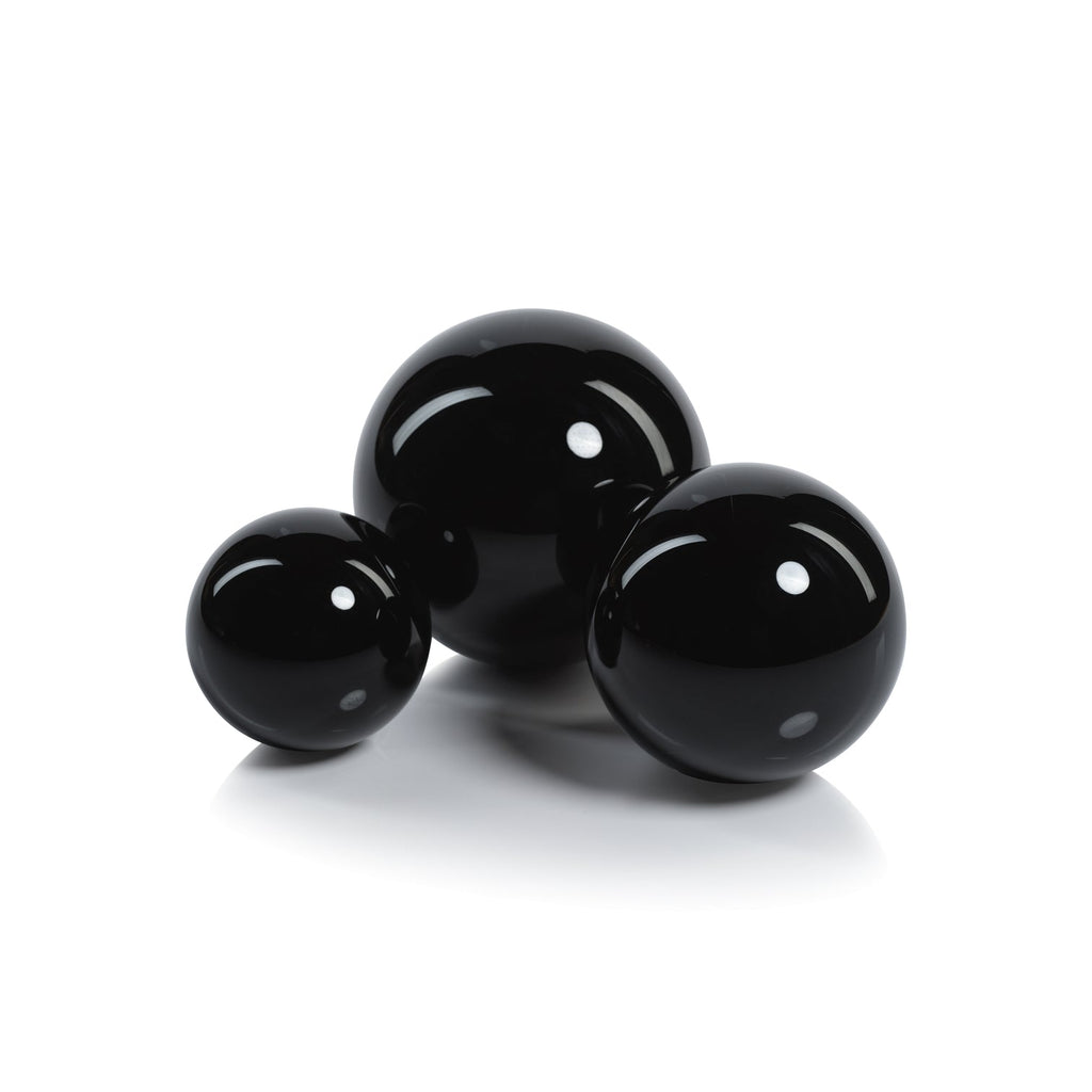 Noir Crystal Glass Fill Ball - Black - Decorative Accessories by Carlyle Avenue