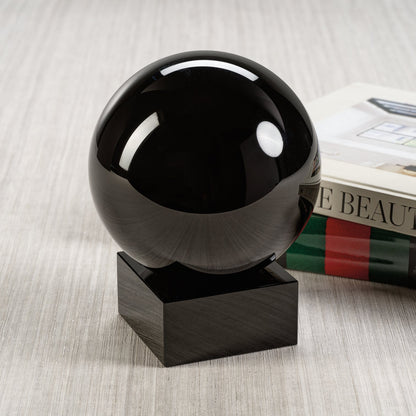 Serenity Crystal Orb on Base - Black - Decorative Accessories by Carlyle Avenue
