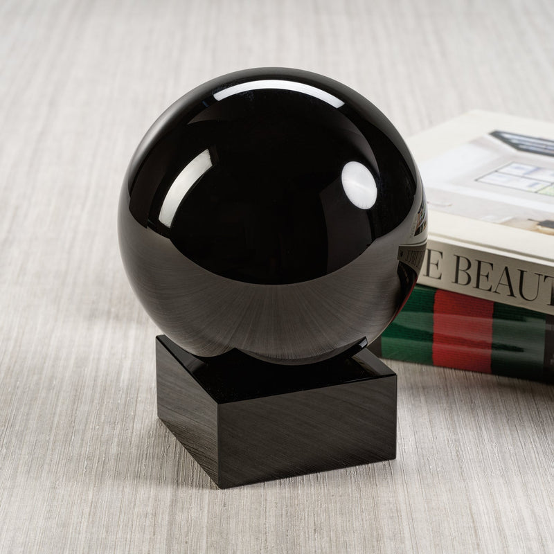 Serenity Crystal Orb on Base - Black - Decorative Accessories by Carlyle Avenue