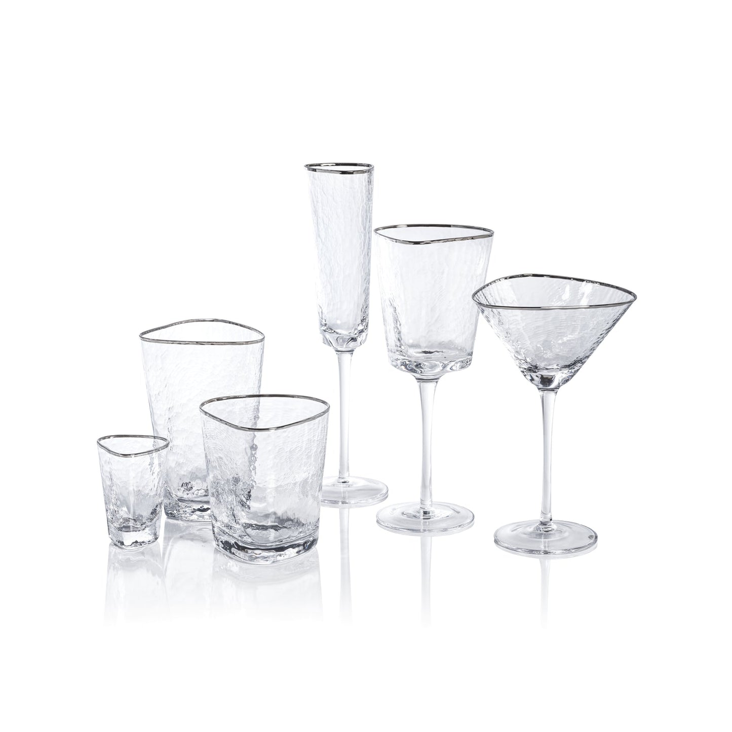 Aperitivo Triangular Glass - Clear w/ Platinum Rim