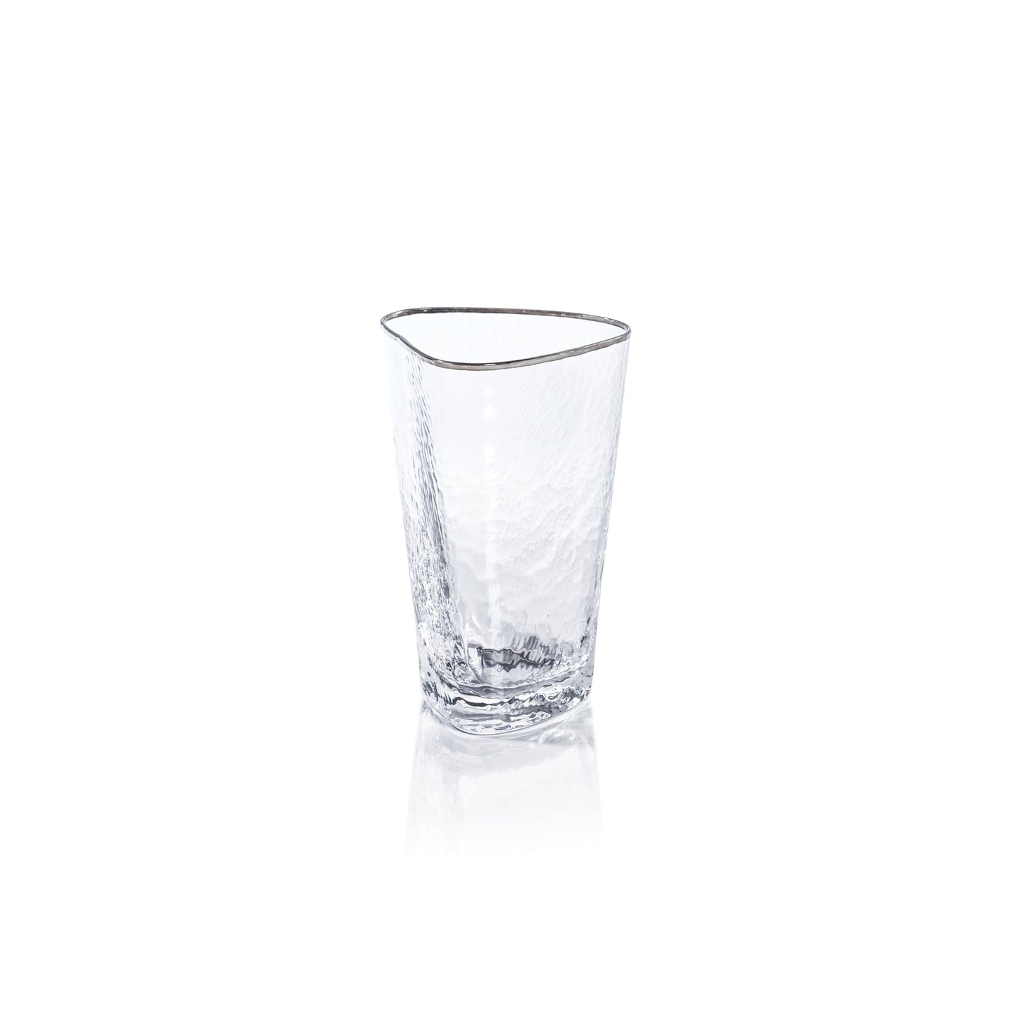 Aperitivo Triangular Glass - Clear w/ Platinum Rim