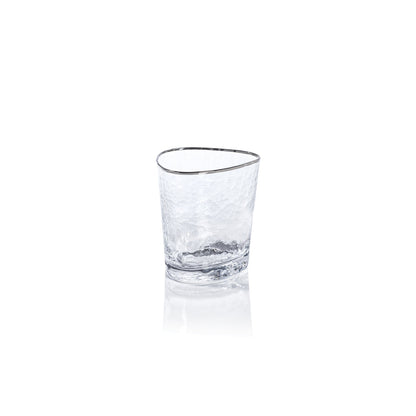 Aperitivo Triangular Glass - Clear w/ Platinum Rim - Glassware by Carlyle Avenue