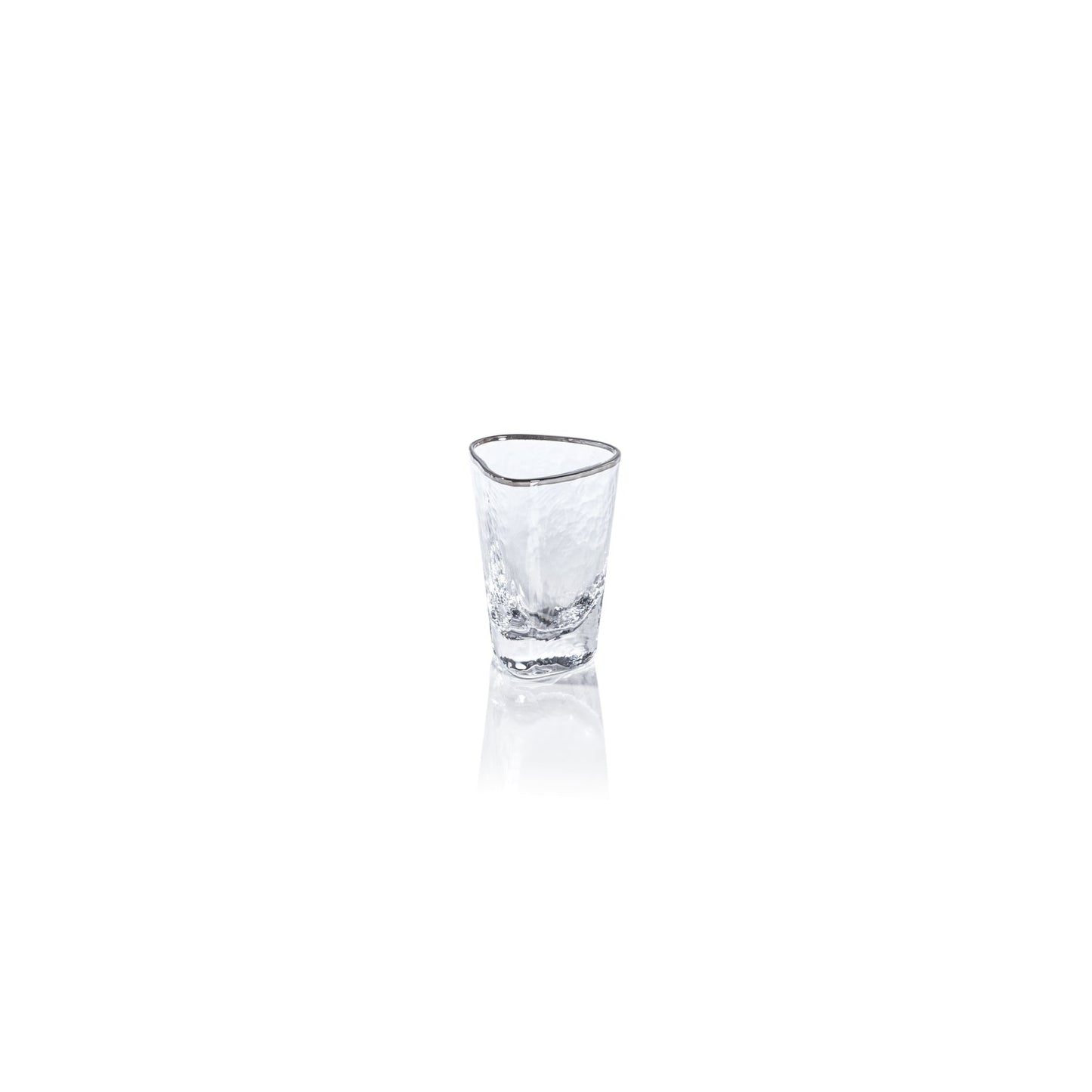 Aperitivo Triangular Glass - Clear w/ Platinum Rim