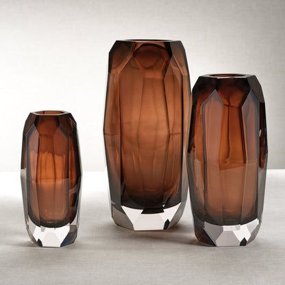 Imperial Glass Vase - Amber - Vases by Carlyle Avenue