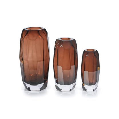 Imperial Glass Vase - Amber - Vases by Carlyle Avenue