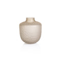 Arosa Cut Glass Frosted Vase - Taupe - Vases by Carlyle Avenue
