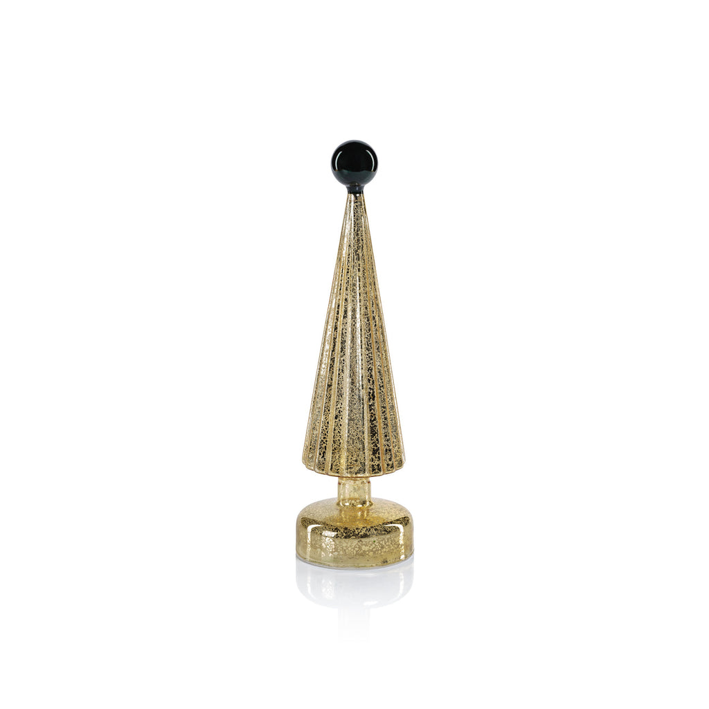LED Tree with Globe Finial - Gold w/ Green - Christmas Trees by Carlyle Avenue