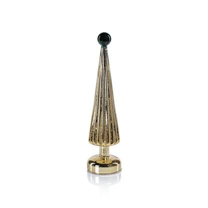 LED Tree with Globe Finial - Gold w/ Green - Christmas Trees by Carlyle Avenue