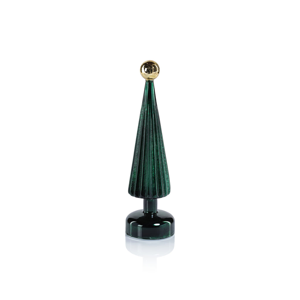 LED Tree with Globe Finial - Green w/ Gold - Christmas Trees by Carlyle Avenue