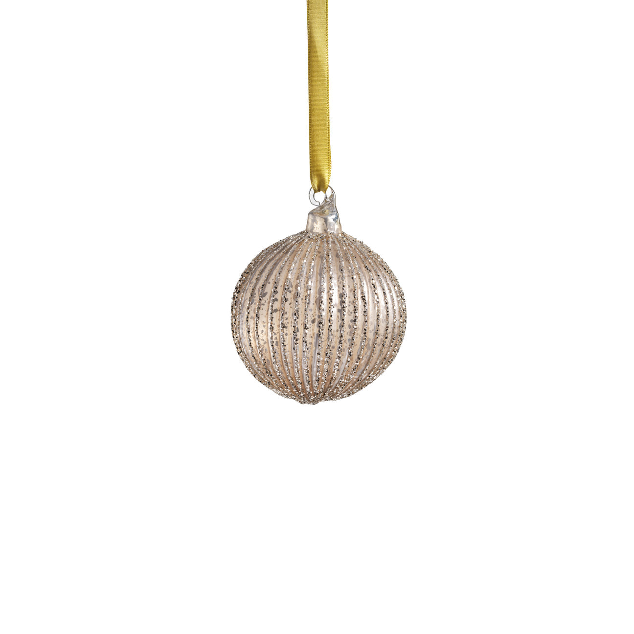 Shimmering Charm Glass Ornament - Gold