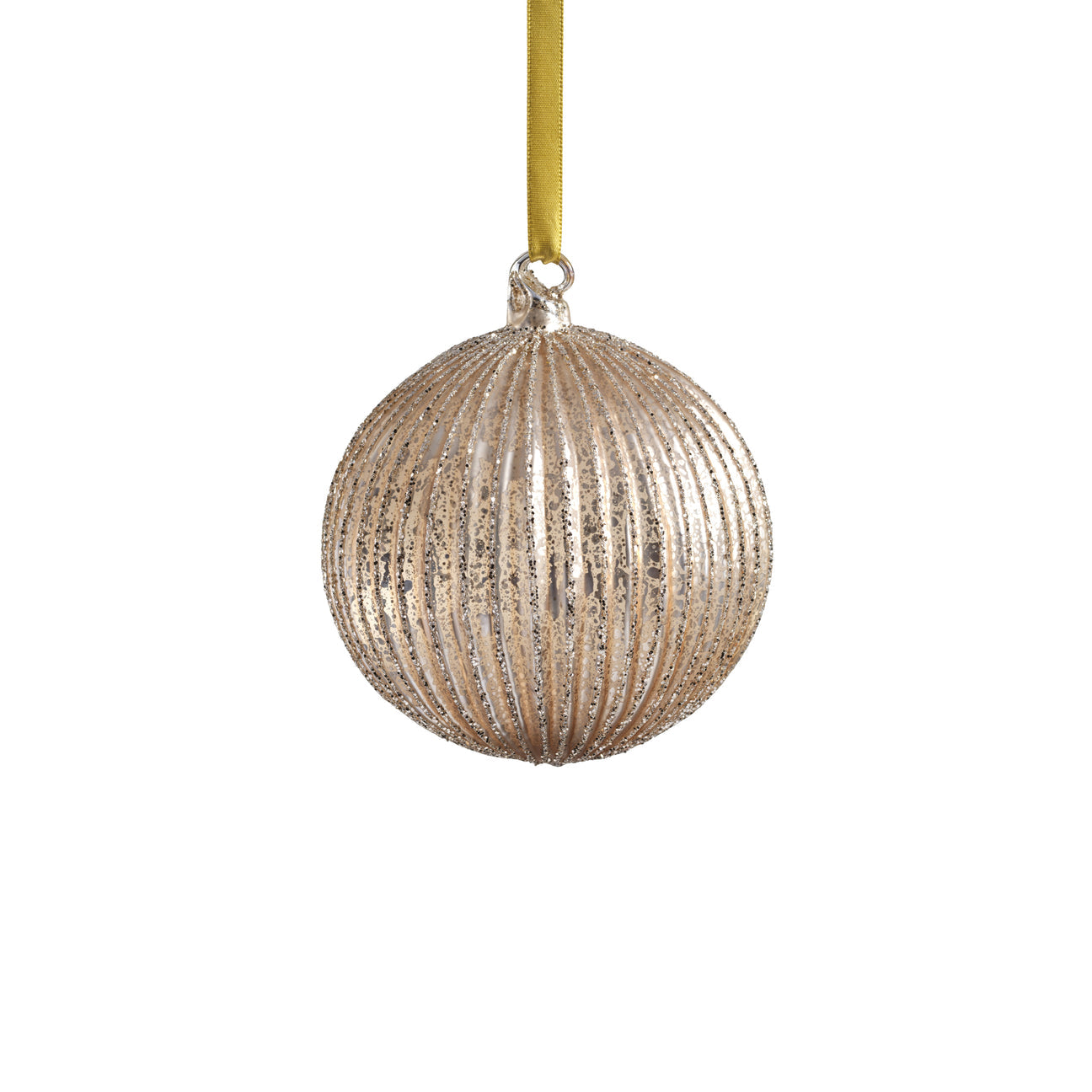 Shimmering Charm Glass Ornament - Gold