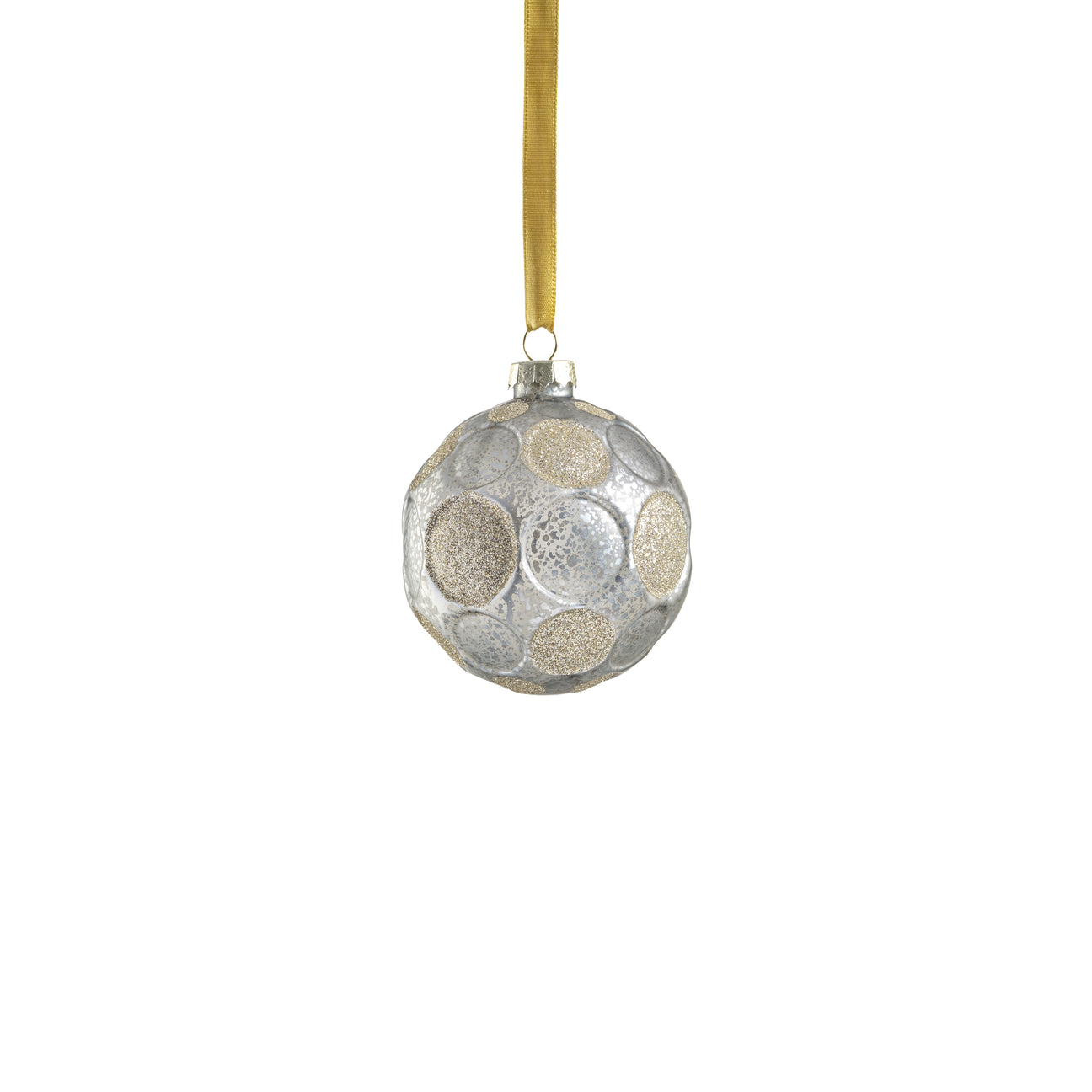 Matte Frosted Whisper Glass Ornament - Silver & Gold