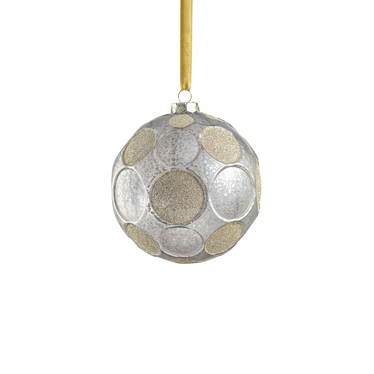 Matte Frosted Whisper Glass Ornament - Silver & Gold