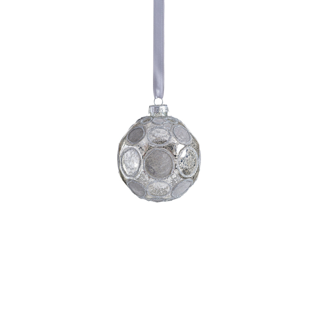 Matte Frosted Whisper Glass Ornament - Silver & Gray - Ornaments by Carlyle Avenue