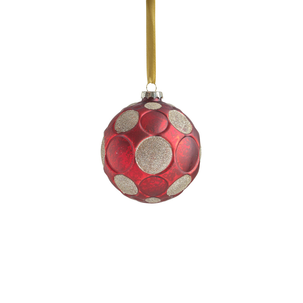 Matte Frosted Whisper Glass Ornament - Red & Gold - Ornaments by Carlyle Avenue