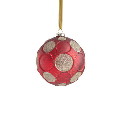 Matte Frosted Whisper Glass Ornament - Red & Gold - Ornaments by Carlyle Avenue