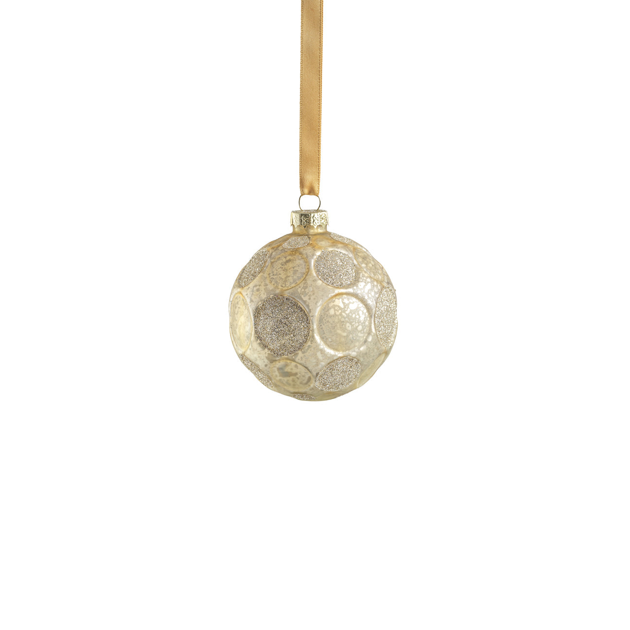 Matte Frosted Whisper Glass Ornament - Gold