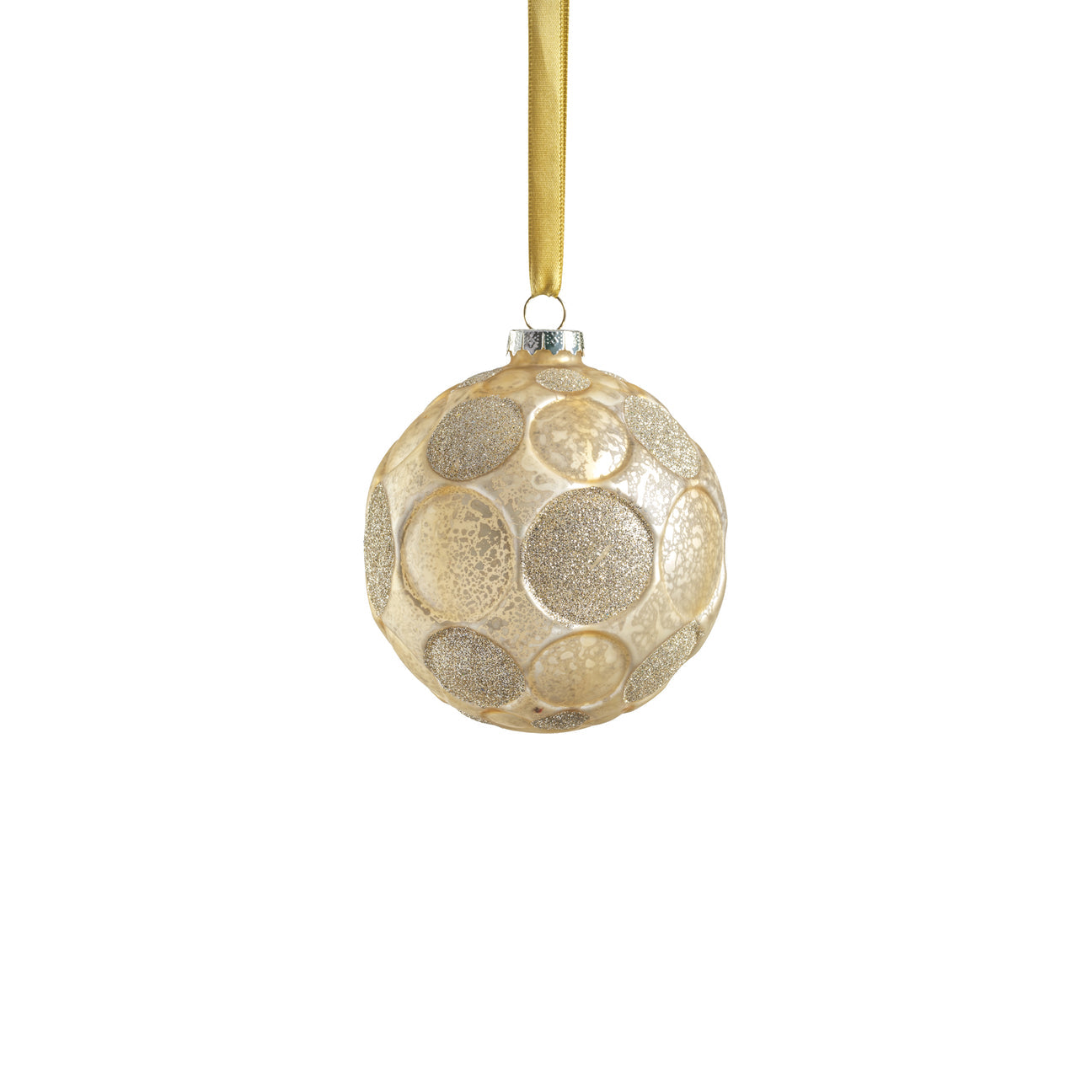 Matte Frosted Whisper Glass Ornament - Gold