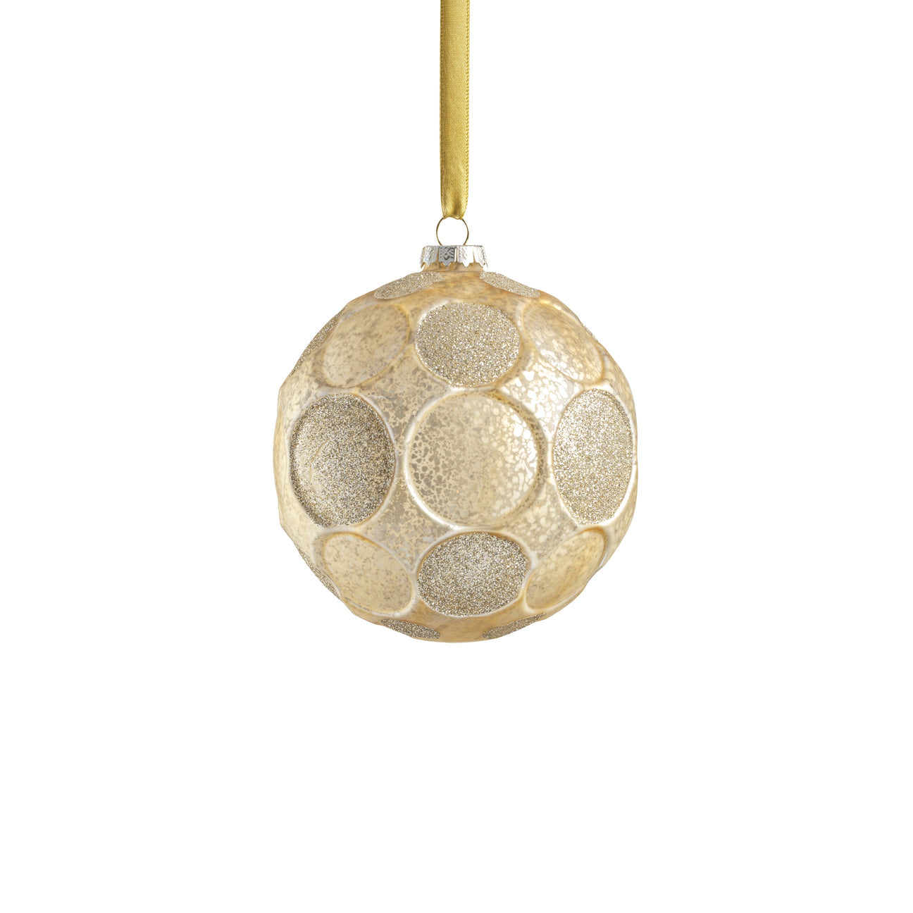 Matte Frosted Whisper Glass Ornament - Gold